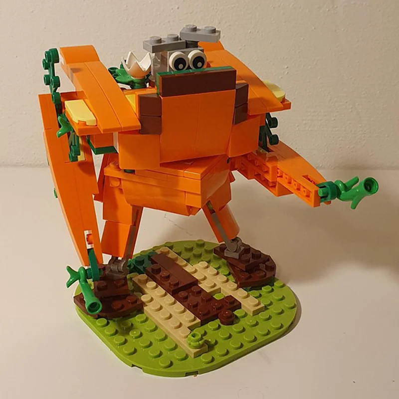 220 pz MOC Bunny s Carota Mech Modello stagionale Building block Architettura giocattolo Assemblare idea regalo di Natale Educazione Compleanno