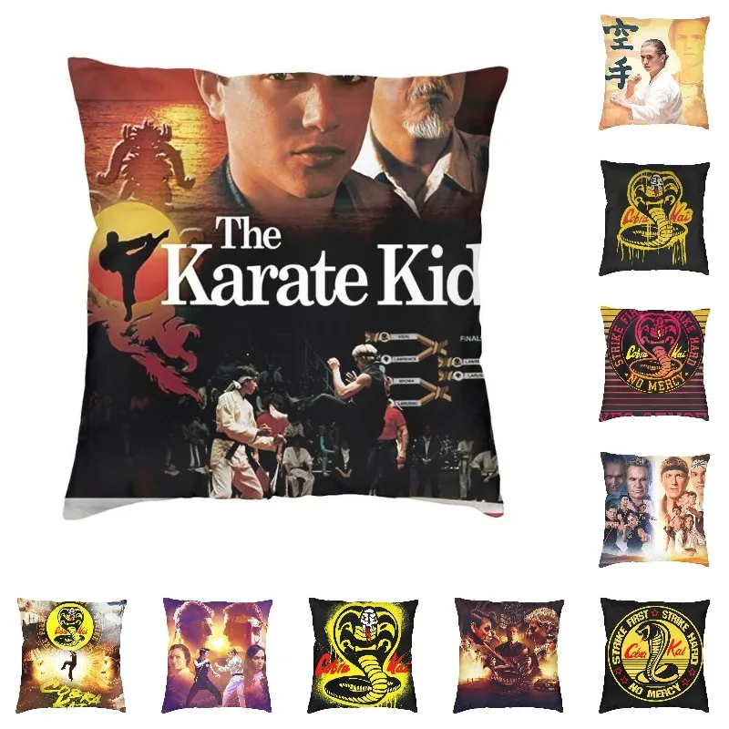 Cobra Kai Daniel Larusso Cushion Covers The Karate Kid All Valley Championship Tournament Velvet Pillow Case for Sofa Home Decor