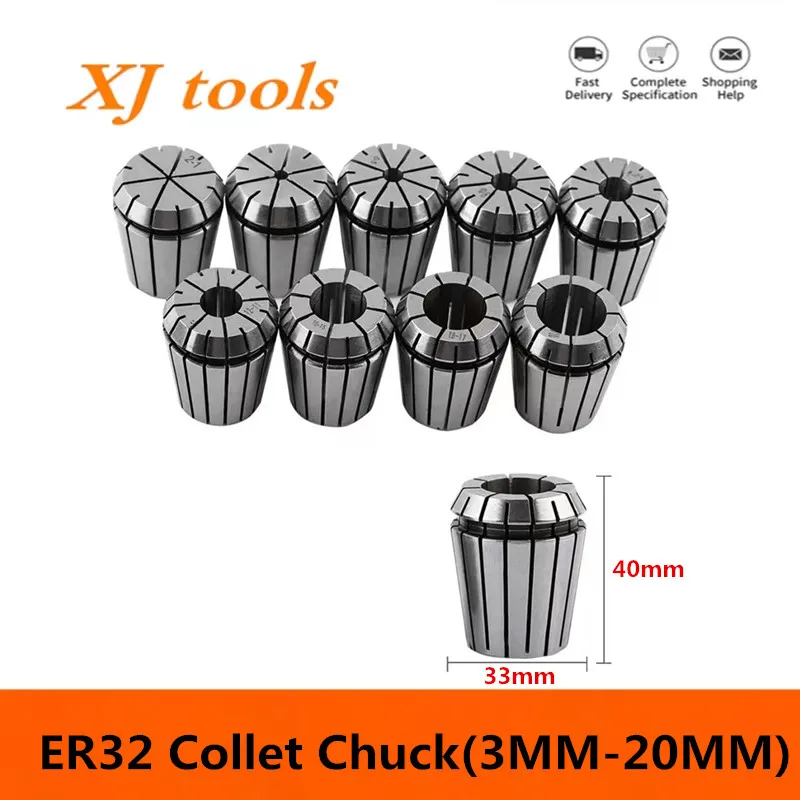 1pcs ER32 2-20 มม.1/4 6.35 1/8 3.175 1/2 12.7 ฤดูใบไม้ผลิ Collet High Precision Collet Set สำหรับ CNC เครื่องแกะสลักโลหะเครื่องกลึงโลหะเครื่องมือ