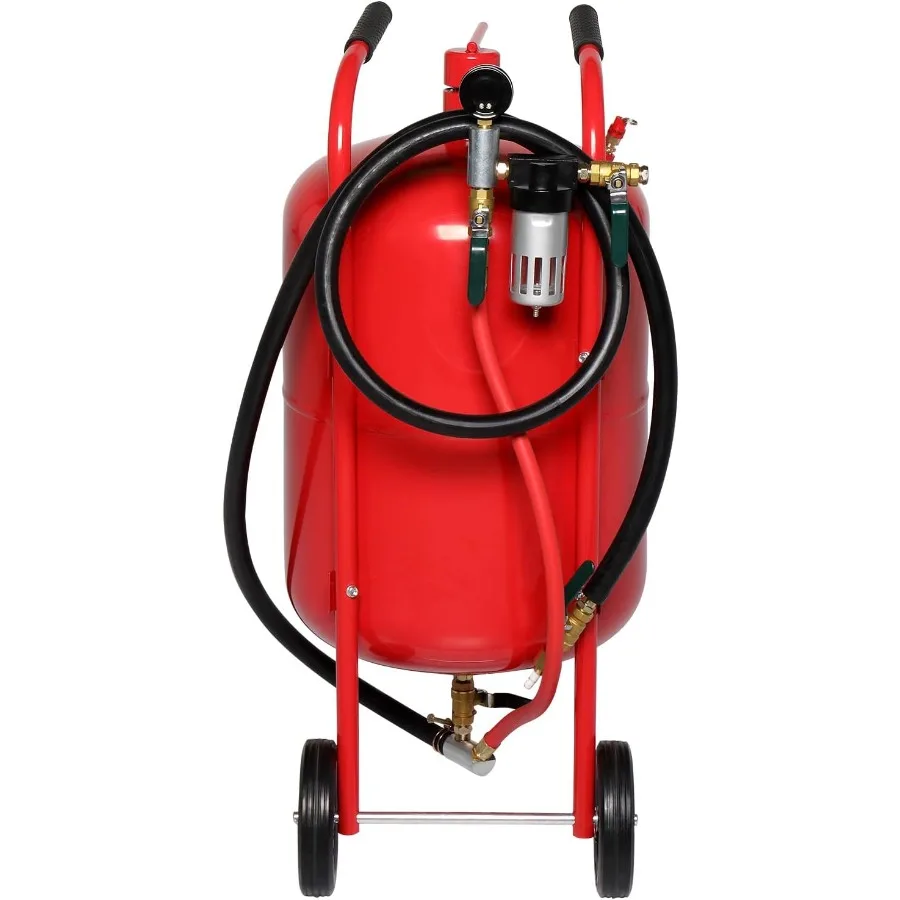 AutoForever 10ガロンポットサンドブラストマシン125 PSI高圧エアサンドブラストキット（セラミックノズル4個付き）ポータブル研磨剤