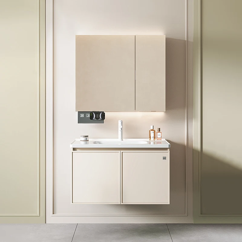 

Light Luxury Bathroom Cabinet Combination Ceramic Hand Wash Basin Washbasin Bathroom Cabinet Storage Locker Cabinet Furniture