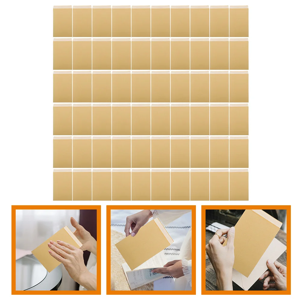 

60pcs Self-Adhesive Money Storage For Small Budget Cash Organizer Savings Challenge Solid Color Kraft Paper Envelopes Multi-Use