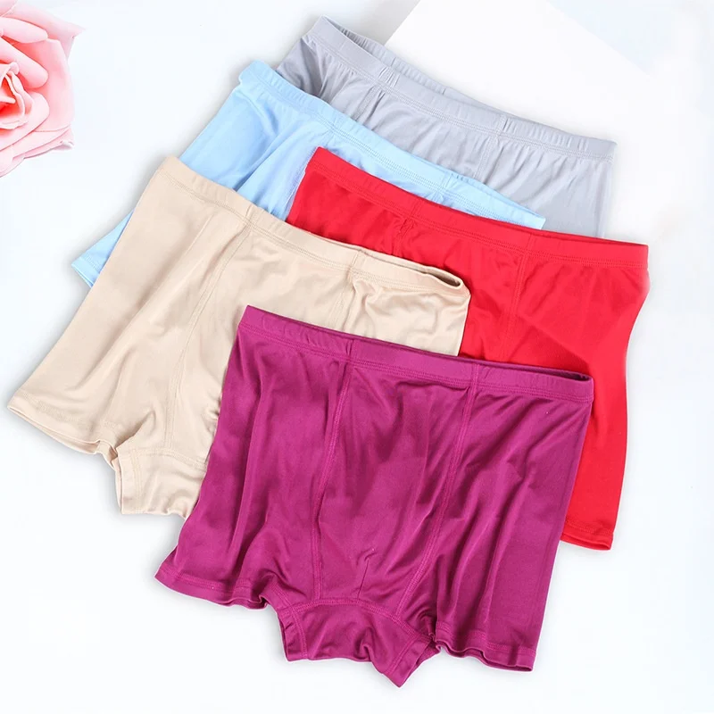 Birdtree 2PCS/Lot Men Boxer Shorts,100% Natural Silk Panties,Middle Waist Double Side Knitted Healthy Solid Underwear S68020JF
