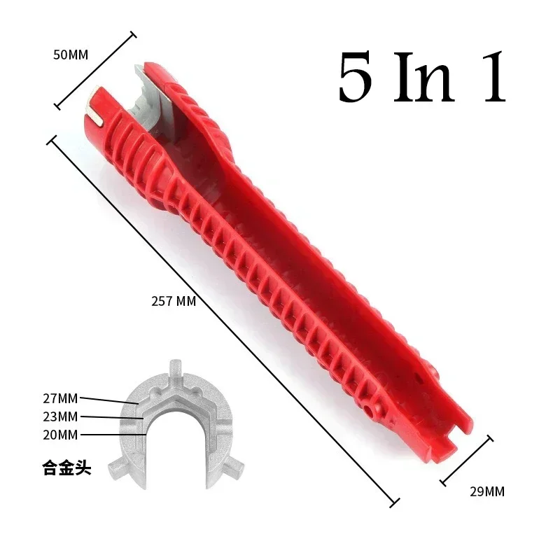 5/8 in-1 Schraubenschlüssel, Mutternentferner für Waschbecken, rutschfeste Flume-Buchse, Handreparatur, Badezimmer-Wasserhahn-Baugruppe, Sanitär-Installation, Handwerkzeug – Detail 5