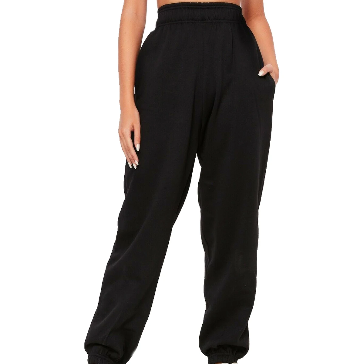 Women s Casual Trousers Stylish Monochrome High-Waisted Joggers with Moisture-Wicking Technology for Active Lifestyle