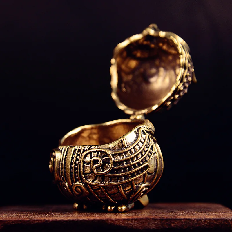 Antique Brass Cute Owl Small Statue Desktop Decorations Vintage Animal Incense Burner Miniatures Figurines Home Decors Ornaments view 3