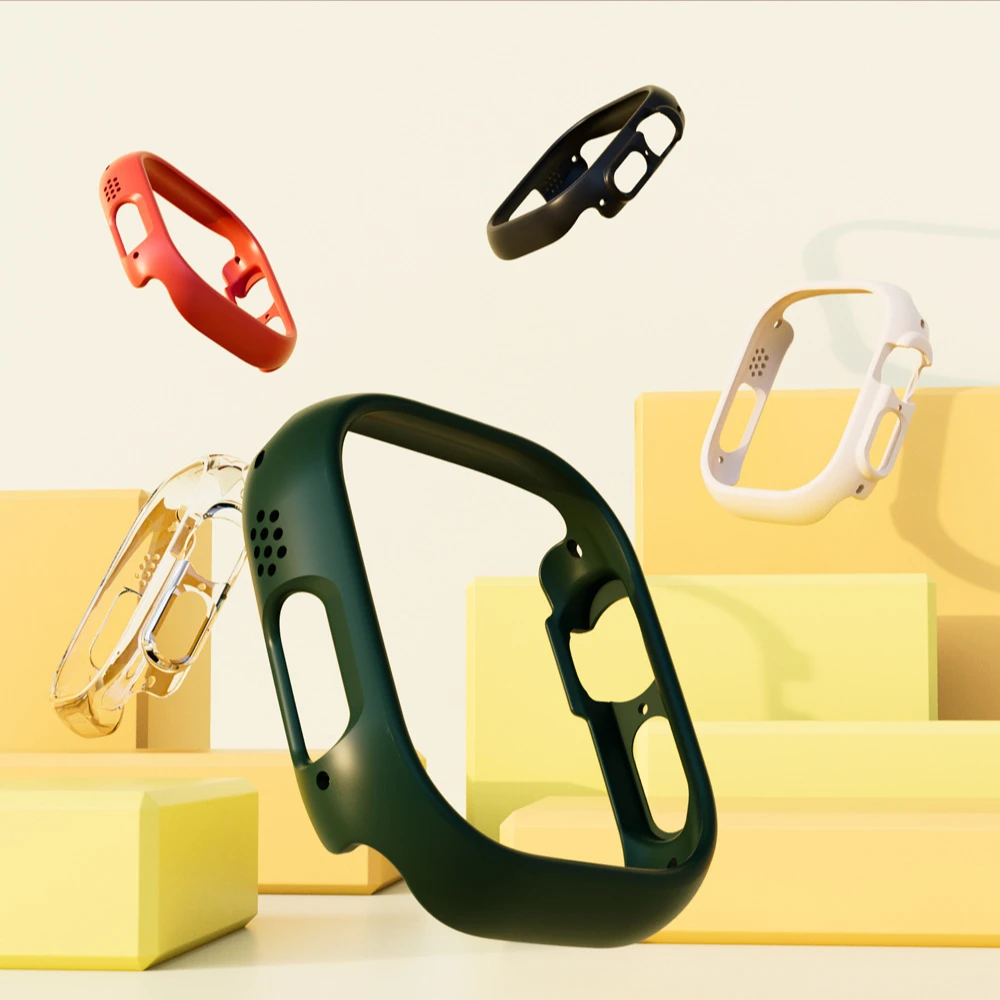 Cover per Apple Watch Case Ultra 1 2 49mm accessori per cinturini Hard PC Bumper Shell screen Protector per iwatch series ultra 49mm