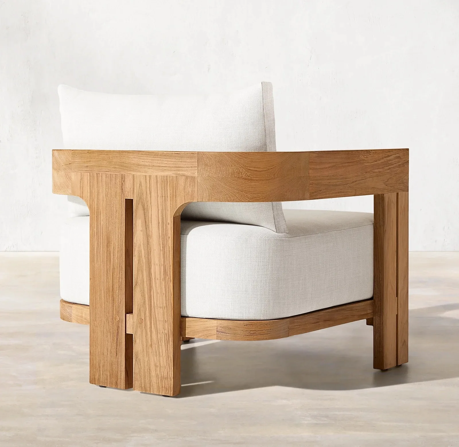 Modern Outdoor Sofa Set, Garden Patio Furniture, High Quality Teak, Terrace Villa Beach, Solid Wood Courtyard Seating