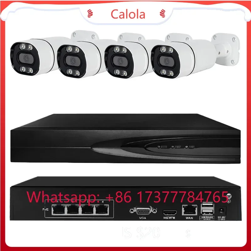

Loosafe 4CH 8CH полноцветная пулевидная система POE наблюдение IP s CCTV комплект H.265 система видеонаблюдения