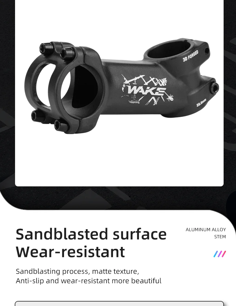 WAKE Fahrradvorbau 25 ° 35 ° Fahrradlenkervorbau 60/70/80/90/100/110/120mm MTB Rennrad Power 31.8mm Lenkertisch – Detail 4