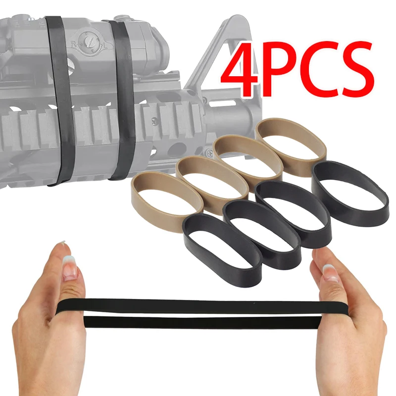 Tactical Airsoft High Strength Elastic Rubber 4PCS O Ring Hunting Rifle Rubber Band Softair DBAL A2 PEQ15 Flashlight Laser Sight