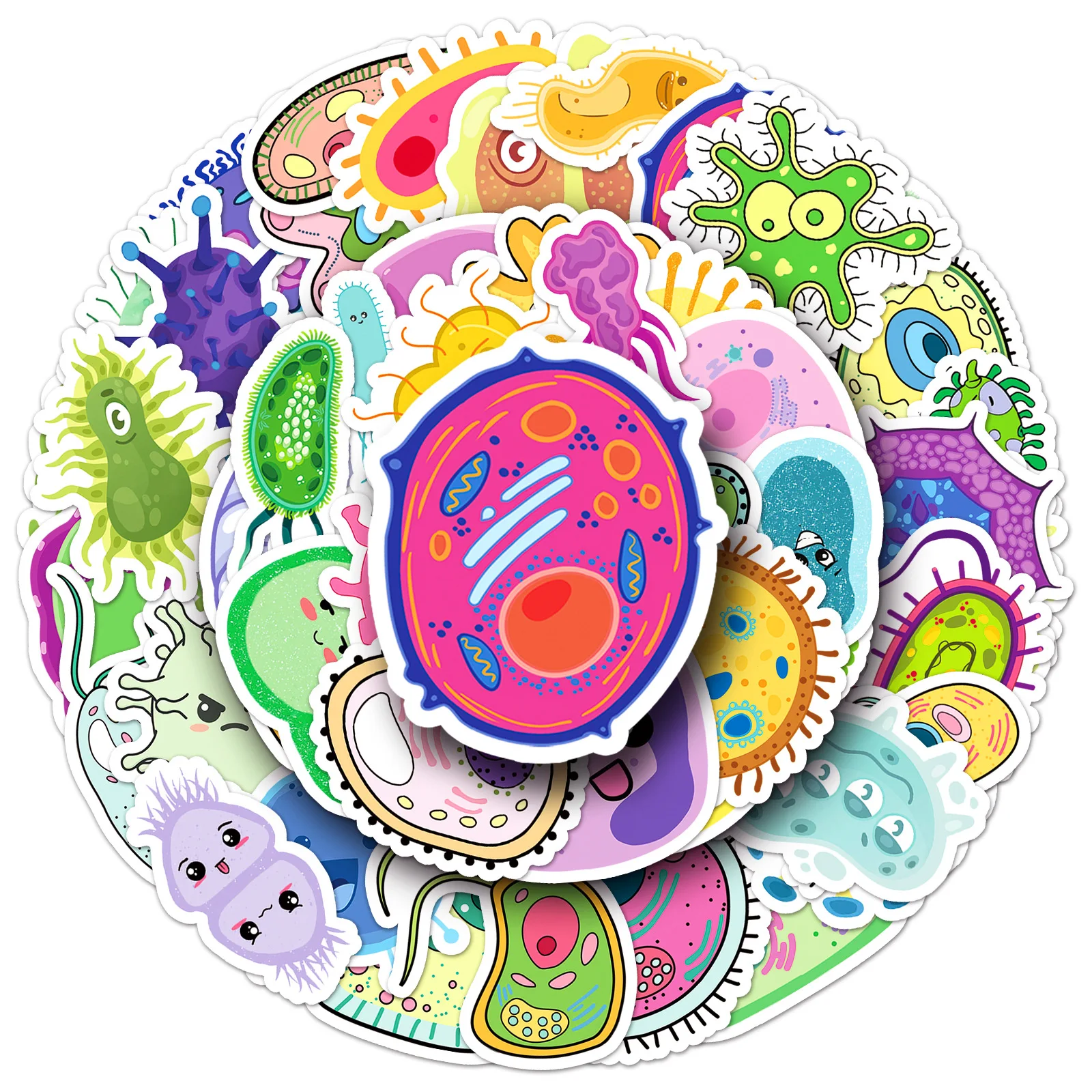 

10/30/50PCS Microorganism Cartoon Stickers Funny Meme Graffiti Sticker Scrapbook Luggage Laptop Phone Guitar Car Bike Decals Toy