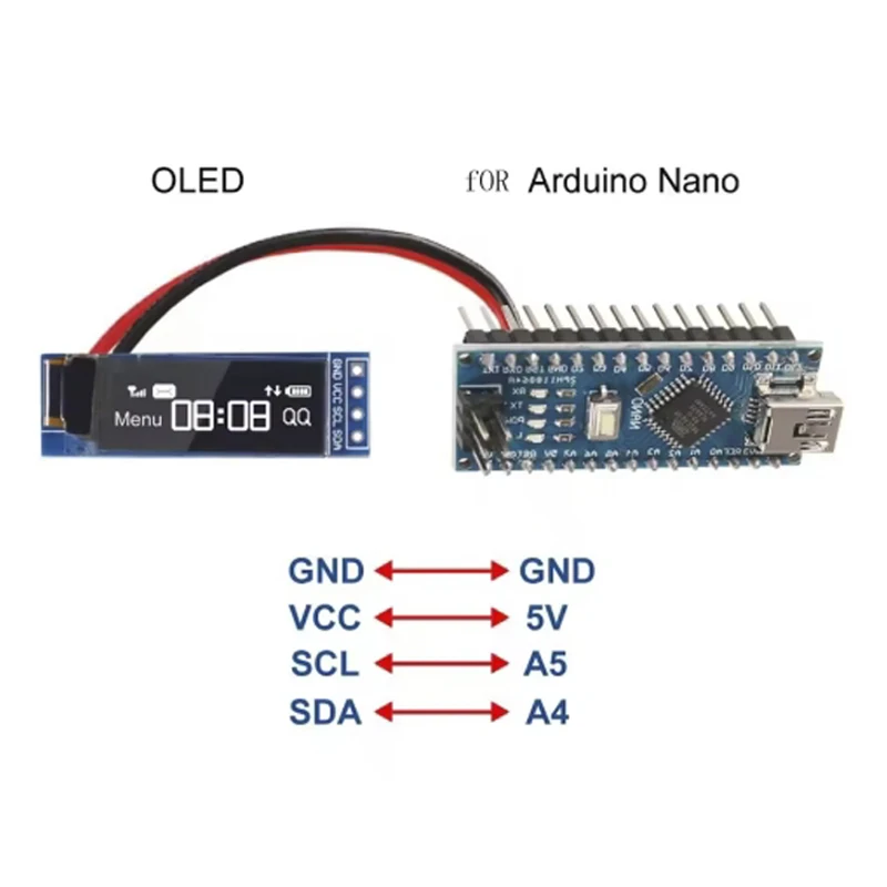I2C OLED Display Module 0.91 Inch I2C SSD1306 OLED Display Module White / BLUE I2C OLED Screen Driver DC 3.3V~5V for Arduino