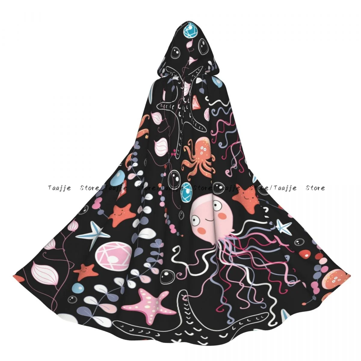 

Длинный халат ведьмы с капюшоном, осьминог и медуза, милый плащ морского существа на Хэллоуин, костюмы для косплея для взрослых