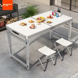 Aoliviya Aluminum Alloy Folding Table Outdoor Night Market Stall Push Portable Folding Table Simple Small Table Folding Dining T