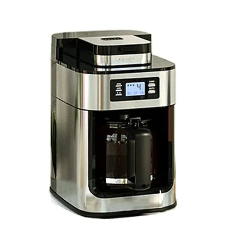 Cafetera de goteo 2 en 1, aplicada a molido y frijoles, electrodomésticos, cafetera de goteo con pantalla Digital y mantiene el calor