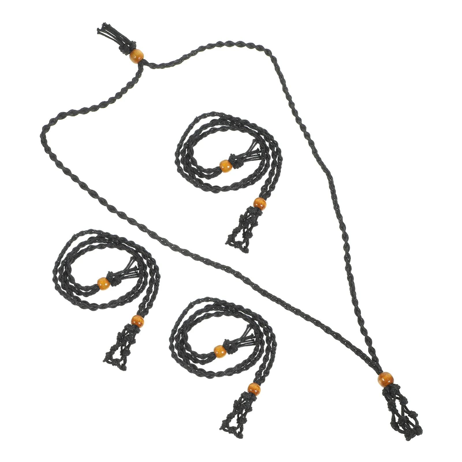 

4Pcs Woven Necklace Stone Holder Adjustable Macrame Cage Pendant for 40-45Mm Rocks Crystal Holder Rope Necklace Handcrafted
