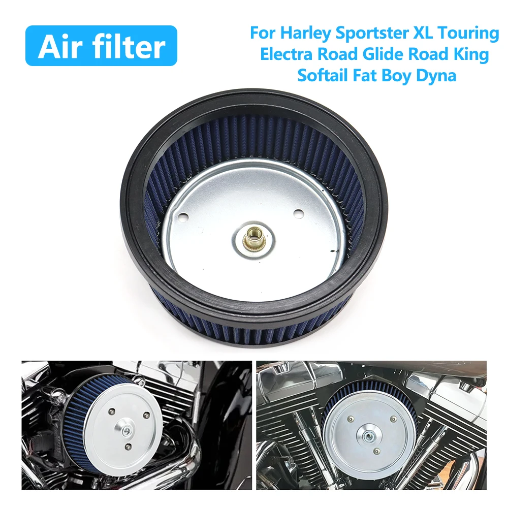 

Motorcycle High Flow Air Filter For Harley Sportster XL Touring Electra Road Glide Road King Softail Fat Boy Dyna Intake Cleaner