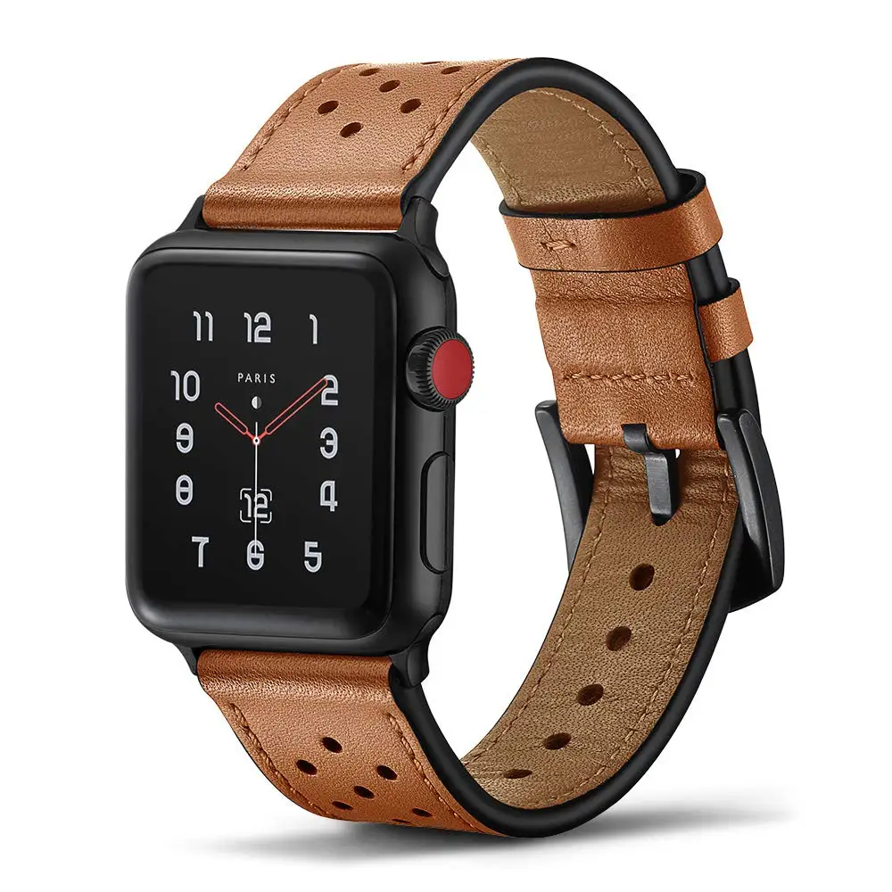 Cinturino in pelle per cinturino Apple Watch 44mm 40mm 45mm 49mm 41mm 38mm primo strato bracciale in pelle di mucca iwatch serie 9 8 7 se ultra 2