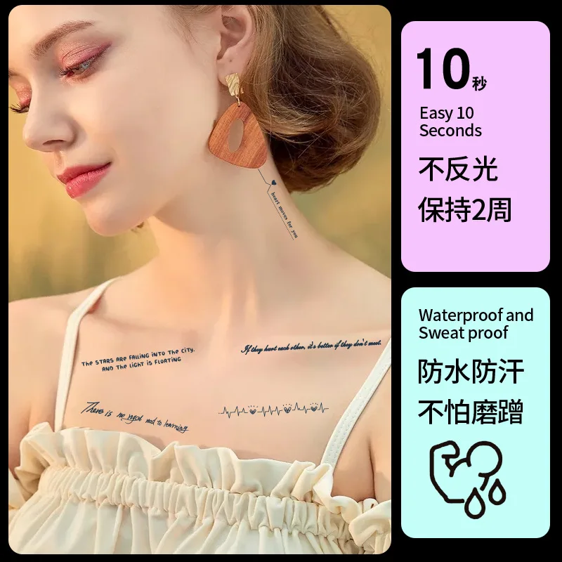 Herbal Juice Semi Permanent 7-15 Day Tattoo Flower Arm Calf Collarbone Temporary Tattoos Sticker Size:110 * 160mm