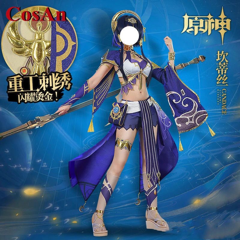 CosAn Hot Game Genshin Impact Candace Cosplay Costume Fashion Combat Uniform Activity Party Role Play Clothing