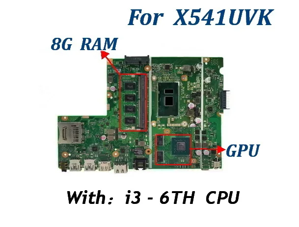 X541UVK For ASUS X541UJ X541UV X541U F541U A541ULaptop Motherboard