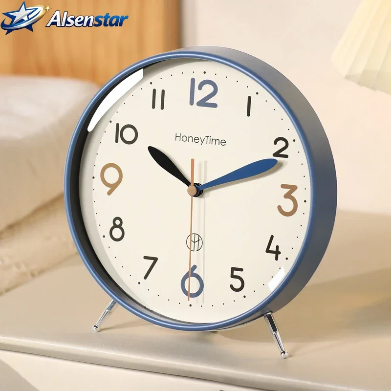 Silent Non Ticking Modern Table Clock Simple Quartz Desk Clock For Living Room Bedroom Home Sitting Room Office Classroom Decor