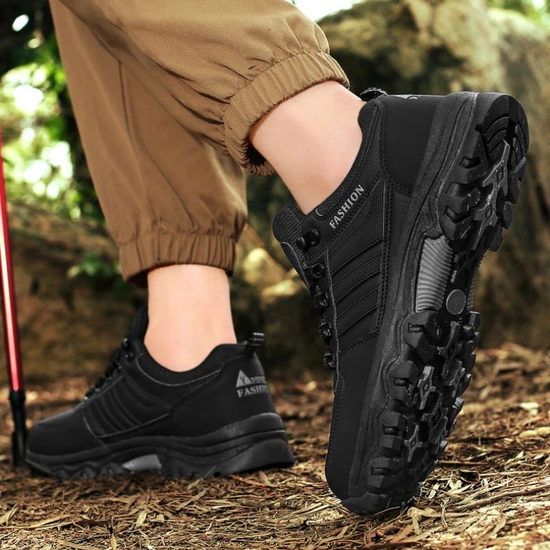 أحذية رياضية كبيرة الحجم ومنخفضة القمة للاستخدام الخارجي ونعل ناعم ومنخفضة من الأعلى بمقدمة مستديرة ورباط علوي عصري للمشي لمسافات طويلة في الهواء الطلق #3