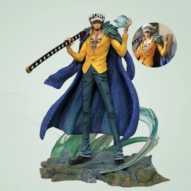 Anime-Figur One Piece Trafalgar Law GK-Statue mit Austauschbarem Kampfanzug PVC Sammlermodell Desktop-Dekoration