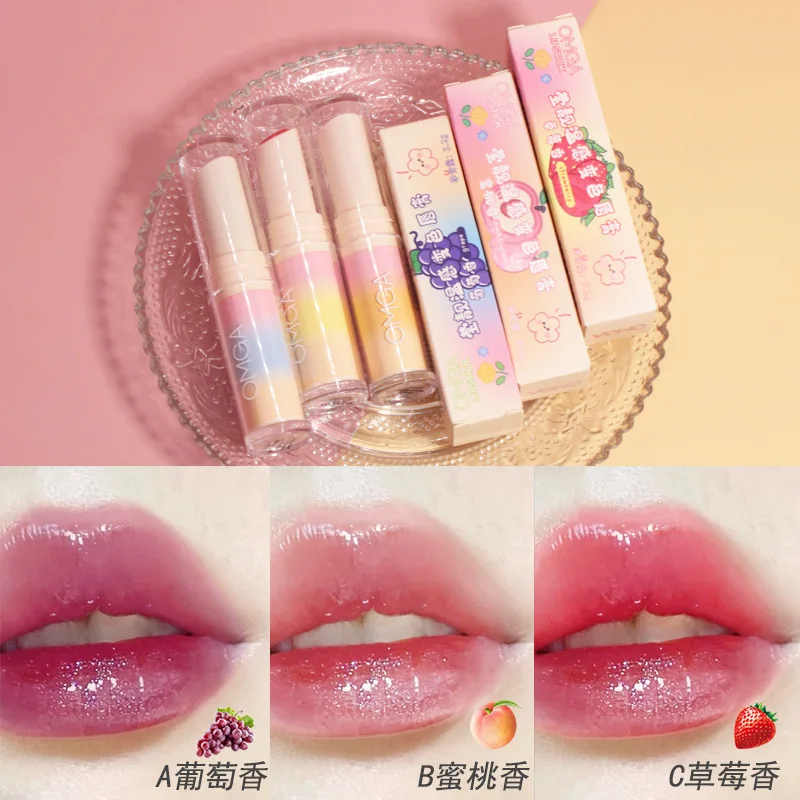 Glitter idrata il cambio della temperatura Mini rossetto non facile da attaccare Tazza Sapore di frutta Balsamo per labbra perlescente Cosmetico