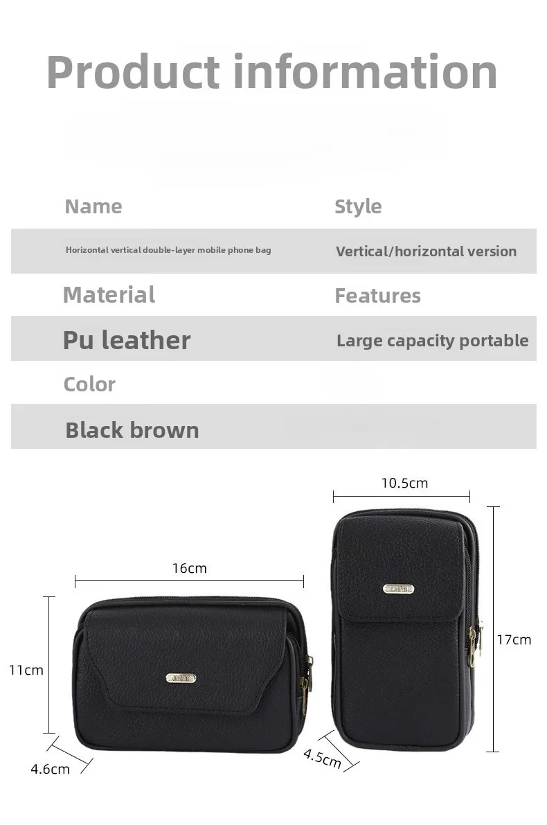 New Fashionable Men's Waist Bag: Simple and Casual, Large-capacity Wallet, Durable and Portable, Outdoor Mobile Phone Waist Bag