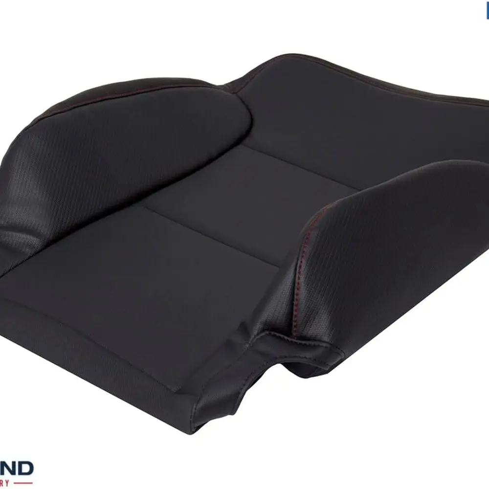 أغطية مقاعد من الجلد الطبيعي مع جوانب من ألياف الكربون لسيارة جي إم سي سييرا 2014-2019 لجميع التضاريس، الجزء السفلي من جانب الركاب والظهر العجاف #4