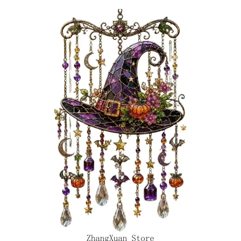 Lichtfangende Halloween-Hängedekorationen, Acryl-Sonnenfänger, Windspiele mit Tropfen in Kristalloptik für Akzente – Detail 10