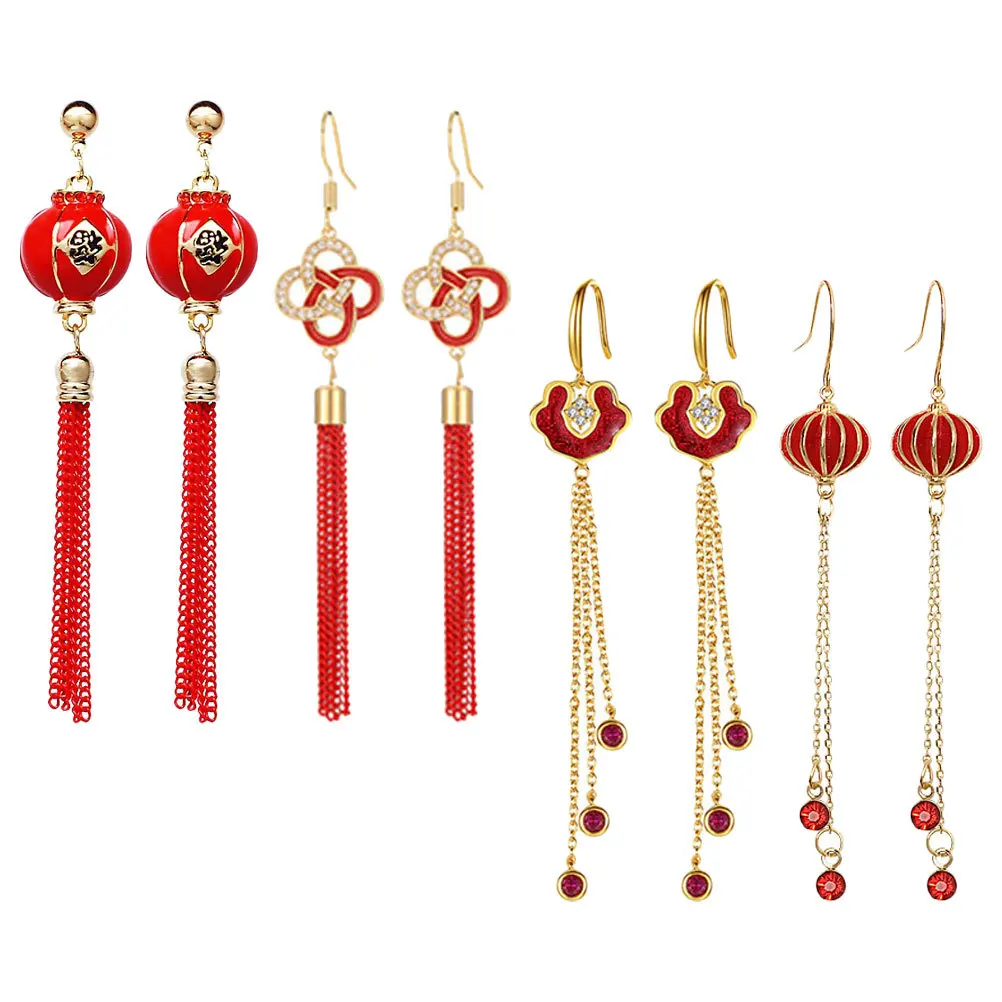 

3pcs Style Tassel Earrings Long Dangle Drop For Women Traditional Festival Earring Packs For Women Party Jewelry Gift Set