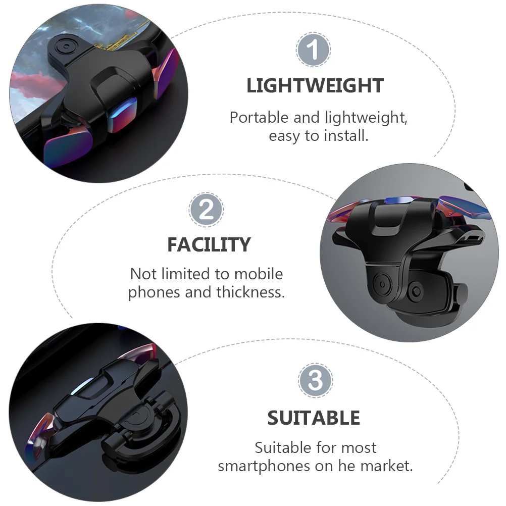 

1Pair Metal Handle Game Trigger Durable Practical Mobile Game Accessories Portable Lightweight Easy to Install and Use