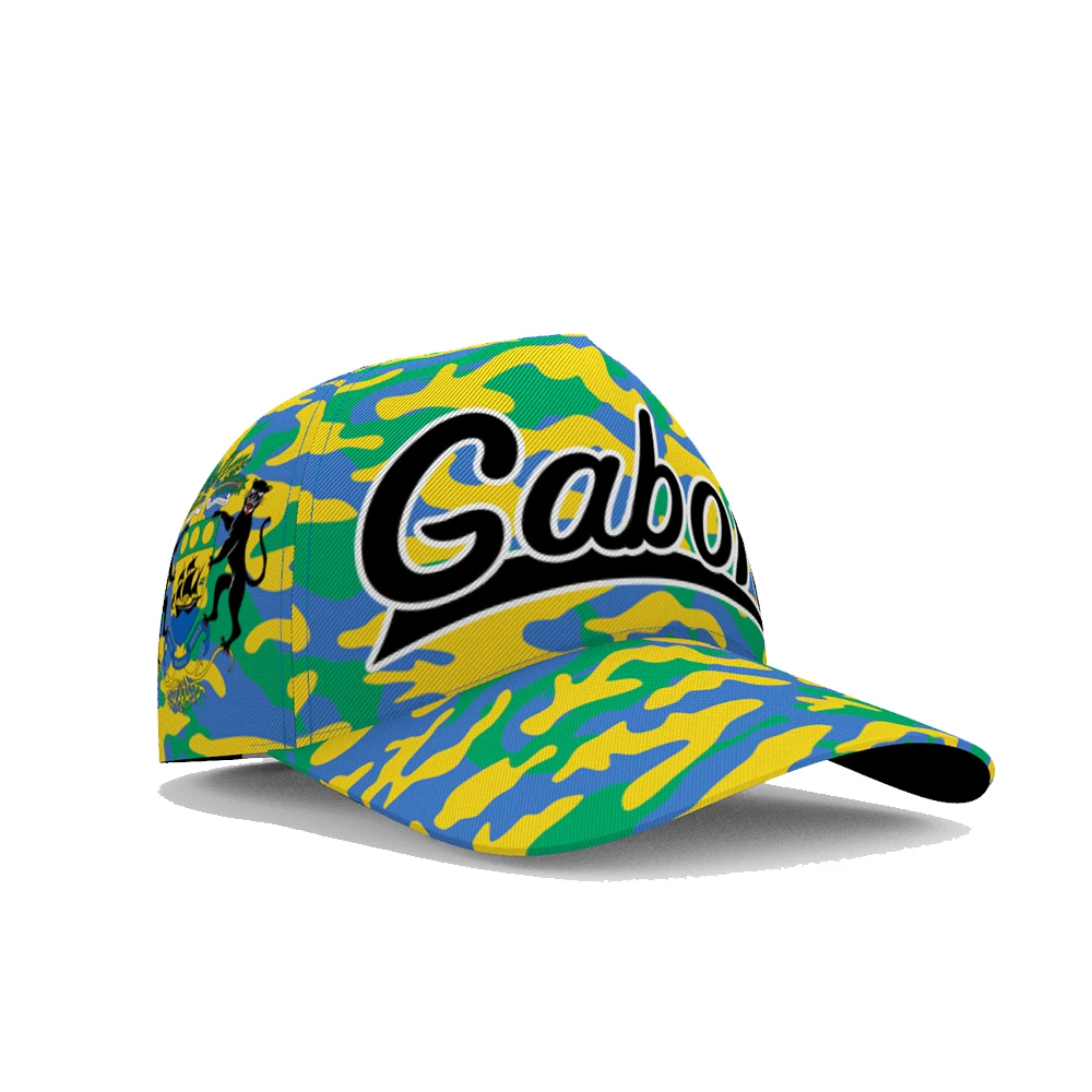 

Бейсбольная кепка Gabon, индивидуальный заказ, логотип команды, шляпы Gab Country Travel, французская нация, флаг Gabonaise, головной убор с фотопринтом