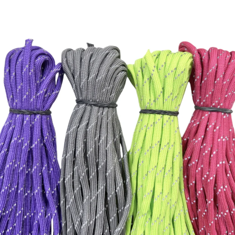 سبعة الأساسية عاكس مظلة حبل ليلة تحذير حبل سوار المنسوجة في الهواء الطلق خيمة المشي لمسافات طويلة المظلة تعزيز حبل #5