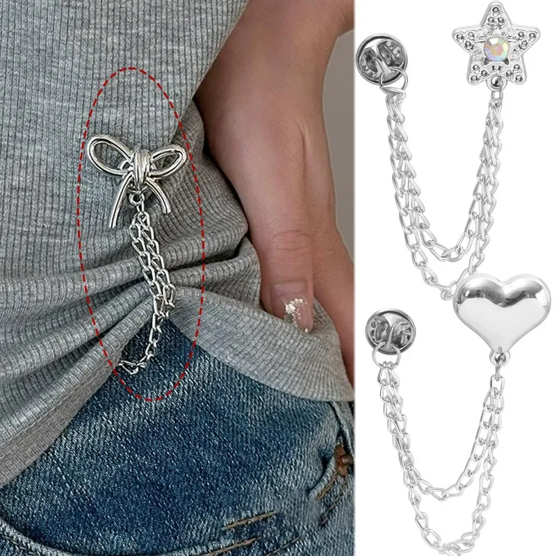5/10pcs Clothes Adjustion Pin Decorative Clips Waist Tightener No Sew Tool Hem Fastener Women Fashion Buckles DIY Accessories