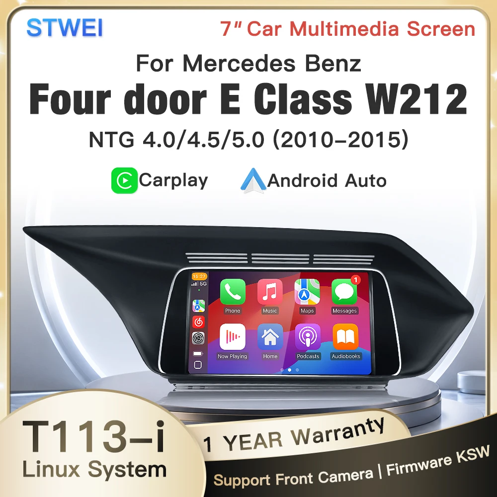 Stwei 2026 New 7in Linux Car Screen For Mercedes Benz E Class W212 S212 Wireless CarPlay Android Auto Bluetooth Car Video Player