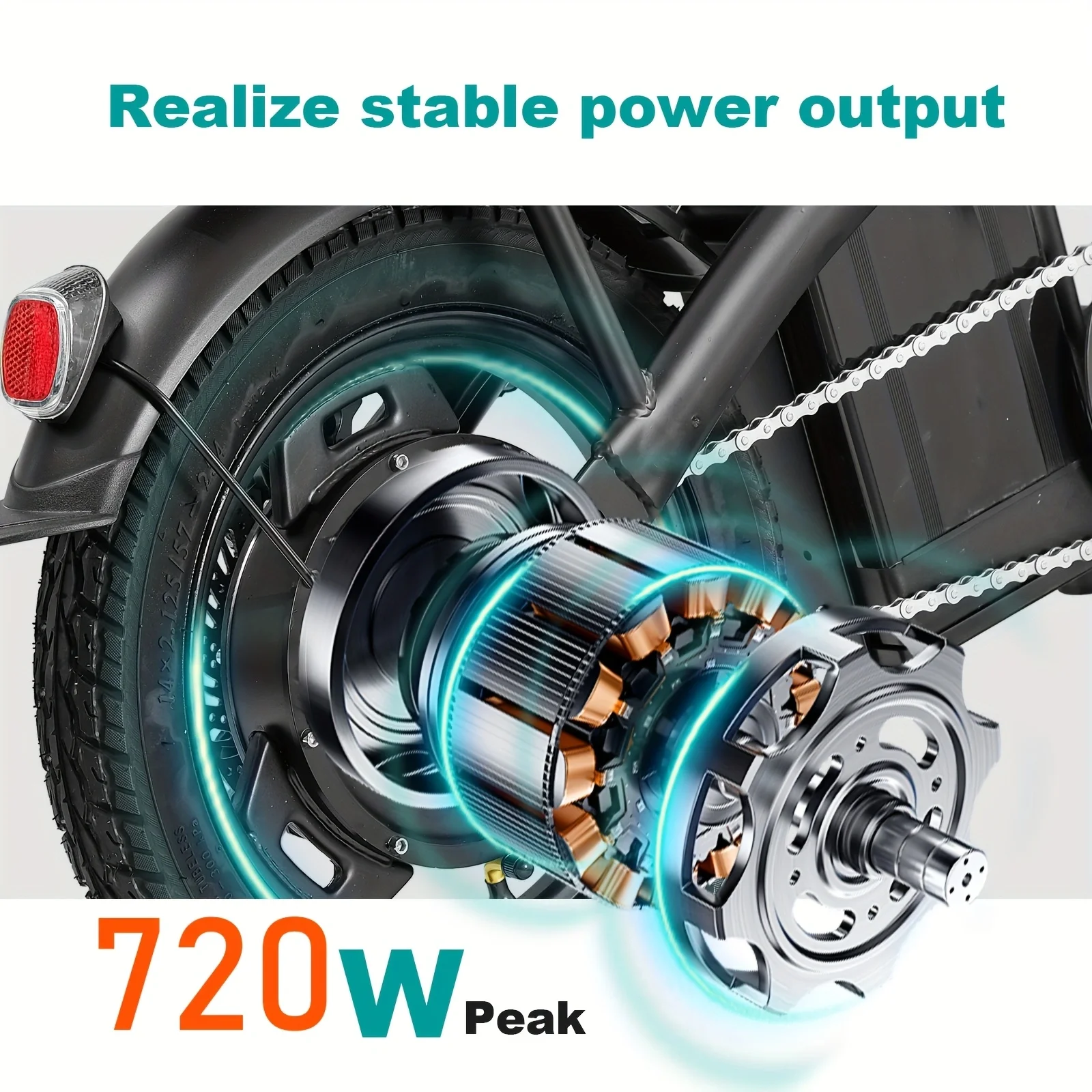จักรยานไฟฟ้า 14 นิ้ว พับง่าย จักรยานไฟฟ้าสําหรับผู้ใหญ่ มอเตอร์ 500W แบตเตอรี่ถอดได้ ระยะสูงสุด 20 ไมล์