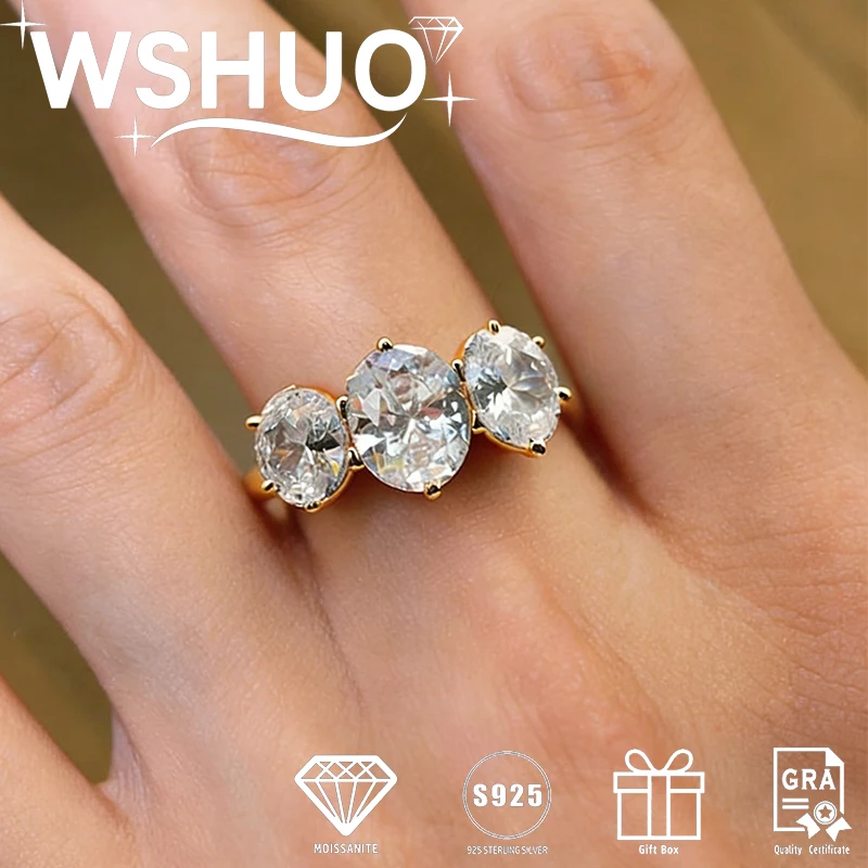 

3.5cttw D Color Oval Cut Moissanite Women's Ring 100% 925 Silver Luxury Shining Diamond Proposal Ring Fine Jewelry Couple Gift