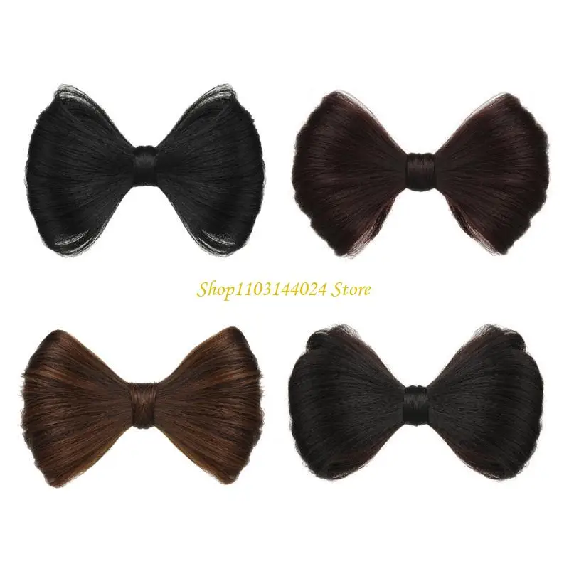 

N5KE Bowknot Hair Clip Wigs Hair Bun Hairclip Hair Bows Barrettes Women Hairpieces