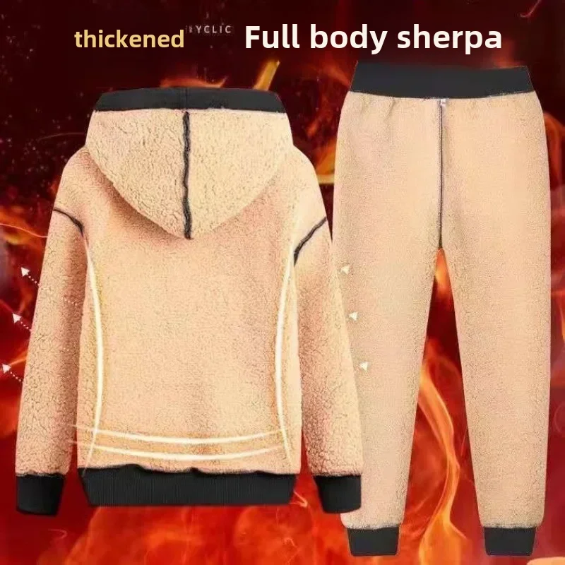 Wool Velvet Zip-up Sweatshirts Autumn Winter Fleece Lined Thickened Warm Sleeve Cardigan Sports Jacket