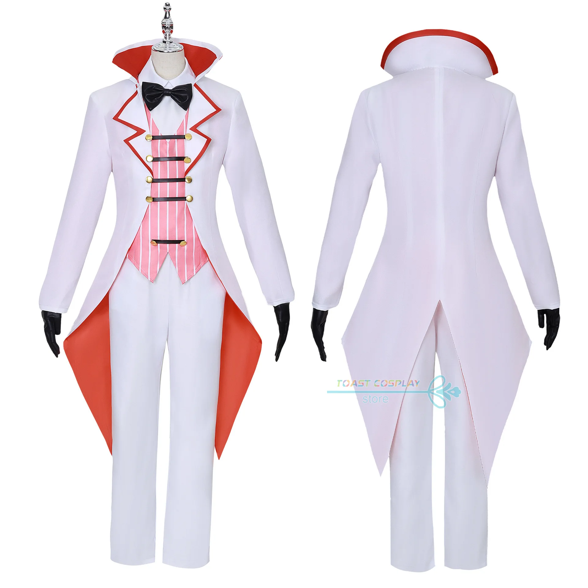 Anime Hazbin Cosplay Hotel Alastor Cosplay Lucifer Costume Red Uniform Radio Demon Role Play Halloween Carnival Party Outfit