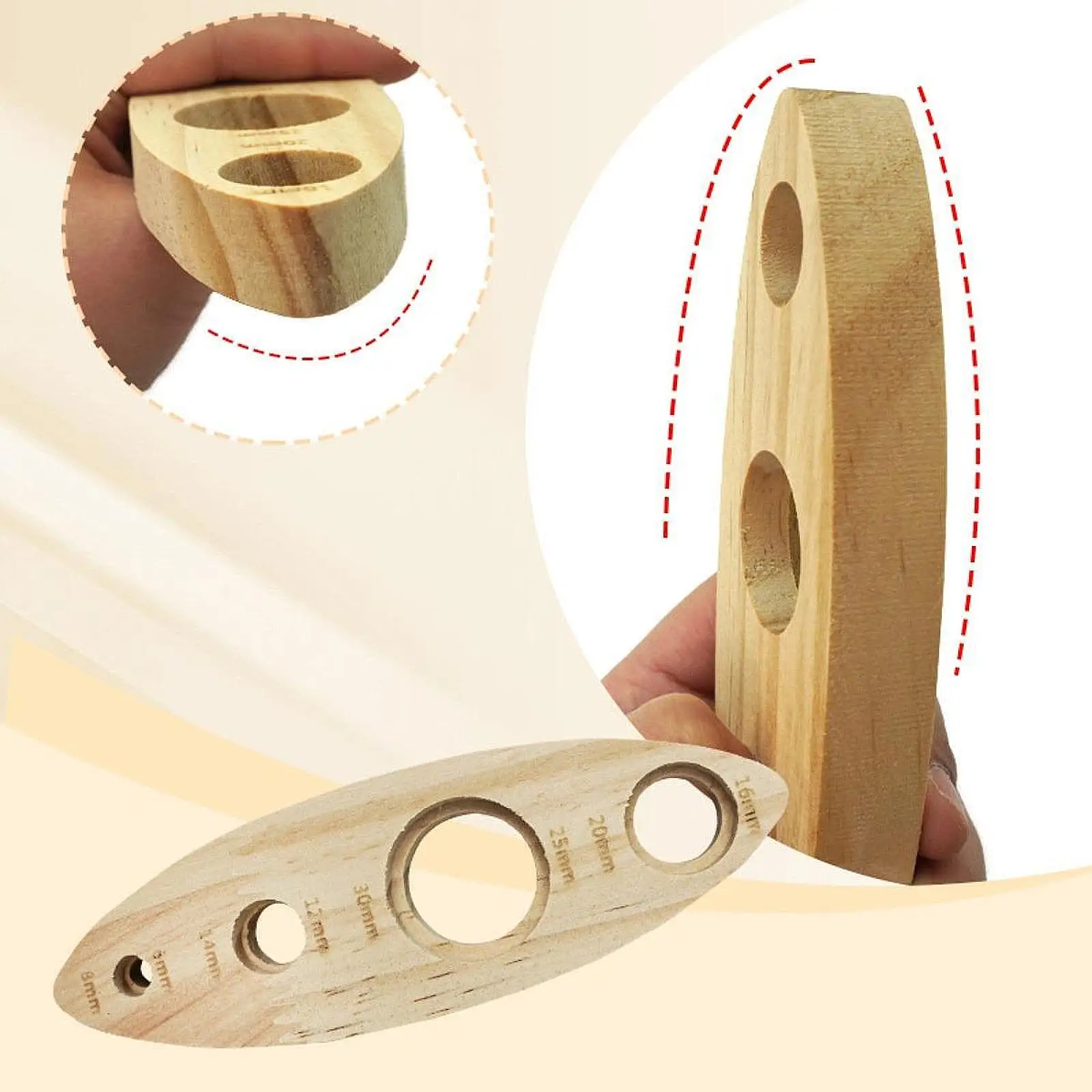 Strumento per occhi per bambole all'uncinetto Giocattolo di peluche compatto e facile da usare Forniture professionali per la produzione di bambole Strumento ausiliario in legno per assemblaggio