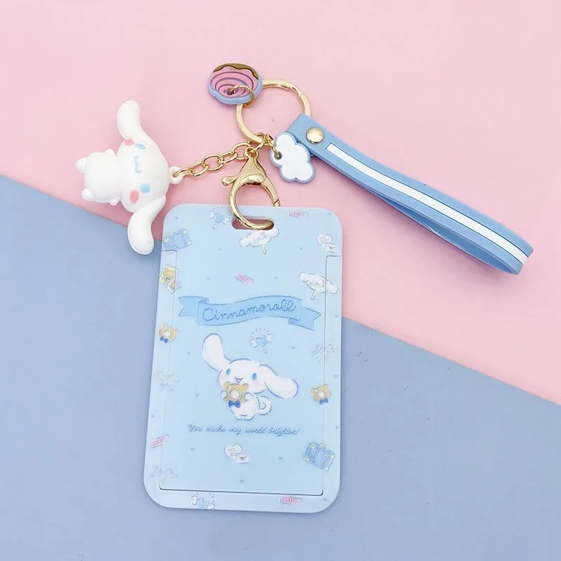 Sanrio cinnamoroll My melody pompompurin cute cartoon bus card student campus meal card access control keychain protective cover