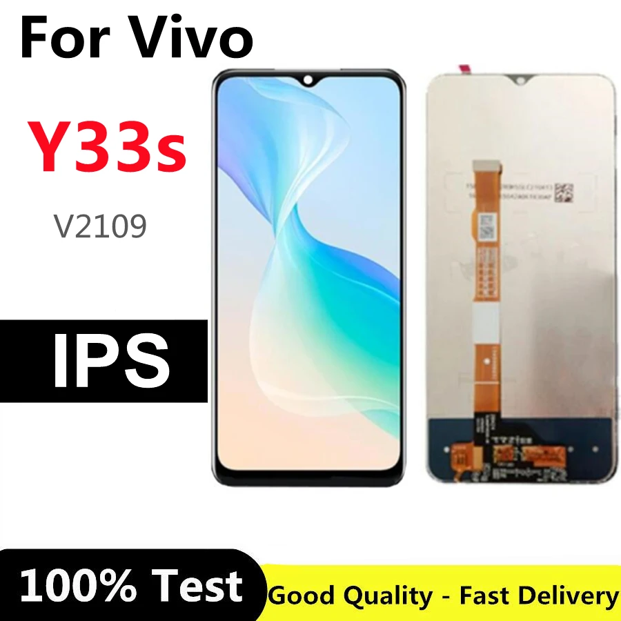 

6.58" Tested For VIVO Y33S LCD Display with Touch Panel Glass Screen Digitizer Assembly For Vivo Y33s V2109 LCD