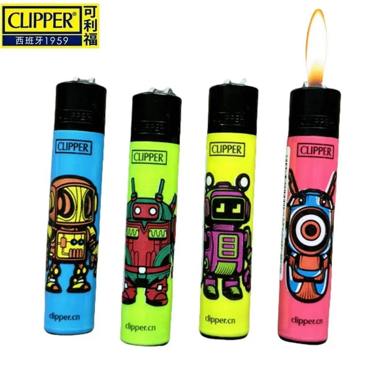 Newest Clipper Lighters Personalized Pattern Nylon Wheel Lighters Butane Gas Classic Open Flame Clipper Lighter Collection Gifts