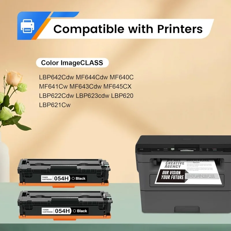 054H Black Replacement Compatible for Canon 054 054H CRG-054 Toner Cartridges for Canon Color imageCLASS MF642Cdw MF644Cdw LBP62