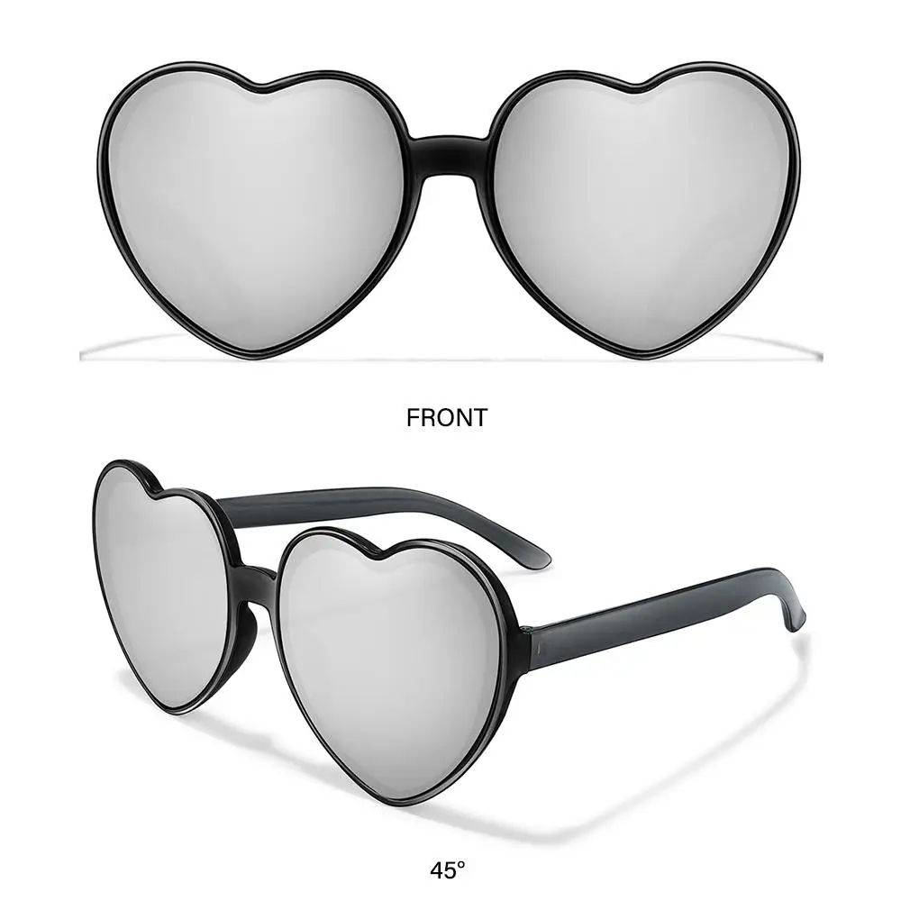 Eyewear Cosplay Halloween UV400 Protection Heart Sunglasses for Women Clout Goggle Heart-Shaped Sunglasses